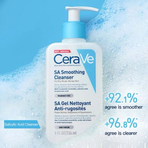 Sữa rửa mặt CeraVe SA Smoothing Cleanser dịu nhẹ dành cho da nhạy cảm