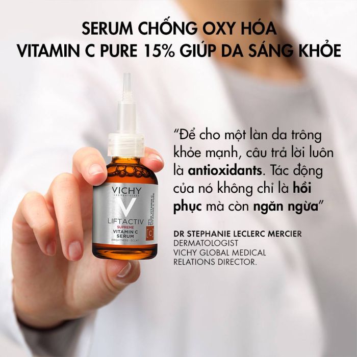Vichy Liftactiv Supreme Vitamin C Serum 15% - Tinh Chất Vitamin C Giúp Hiệu Chỉnh Sáng Da, Giảm Lão Hóa & Nếp Nhăn
