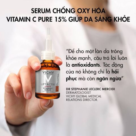 Vichy Liftactiv Supreme Vitamin C Serum 15% - Tinh Chất Vitamin C Giúp Hiệu Chỉnh Sáng Da, Giảm Lão Hóa & Nếp Nhăn