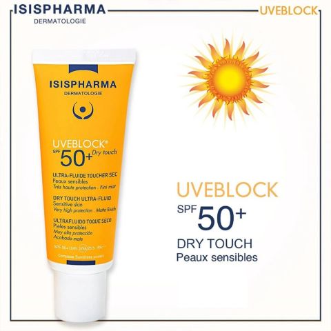 IsisPharma UVEBLOCK® SPF 50+ dry touch (Thích hợp cho da dầu, nhạy cảm, đổ mồ hôi nhiều)