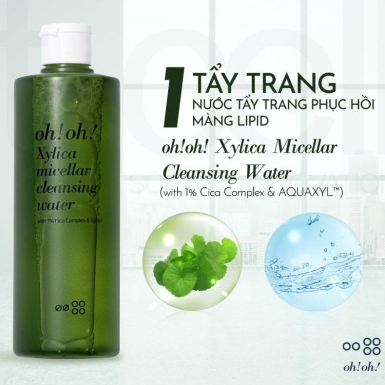 oh!oh! Xylica Micellar Cleansing Water 500ml -Nước Tẩy Trang Chuyên Sâu Phục Hồi Màng Lipid