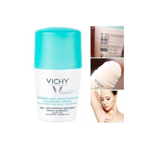 Lăn Khử Mùi Mồ Hôi Dưới Cánh Tay, Giữ Khô Thoáng Suốt 48h Cho Da Nhạy Cảm Vichy Traitement Anti – Transpirant 48h