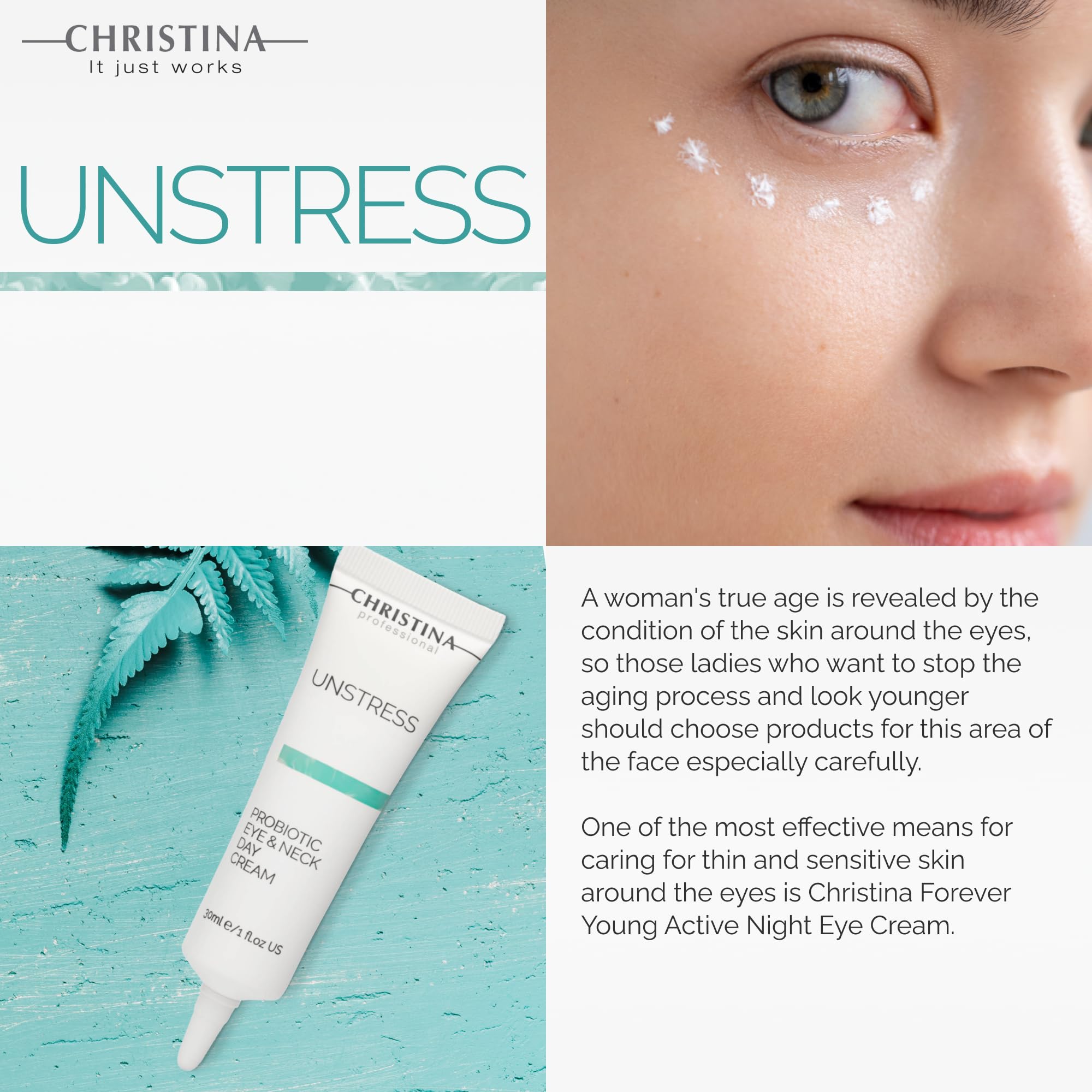 Kem Dưỡng Mắt Và Cổ Christina Probiotic Day Cream For Eye And Neck