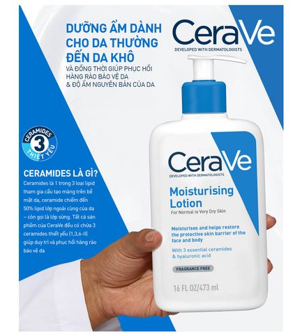 Sữa dưỡng ẩm da CeraVe Moisturising Lotion dành cho da thường, da khô và rất khô
