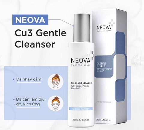 Neova Cu3 Gentle Cleanser – Sữa rửa mặt làm dịu da dị ứng, mẩn đỏ