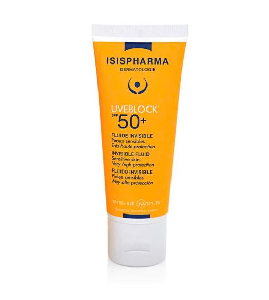IsisPharma Uveblock SPF50 Invisible Fluid (Kem Chống Nắng Không Màu Dành Cho Da Khô Nhạy Cảm)