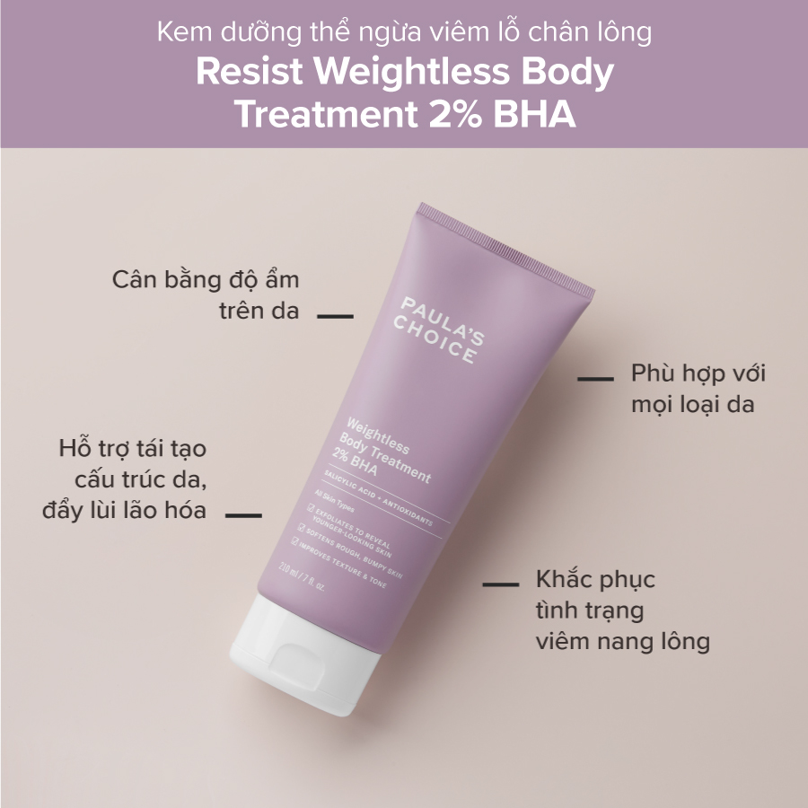 Loại Bỏ Tế Bào Chết Toàn Thân Paula's Choice Weightless Body Treatment With 2% Bha