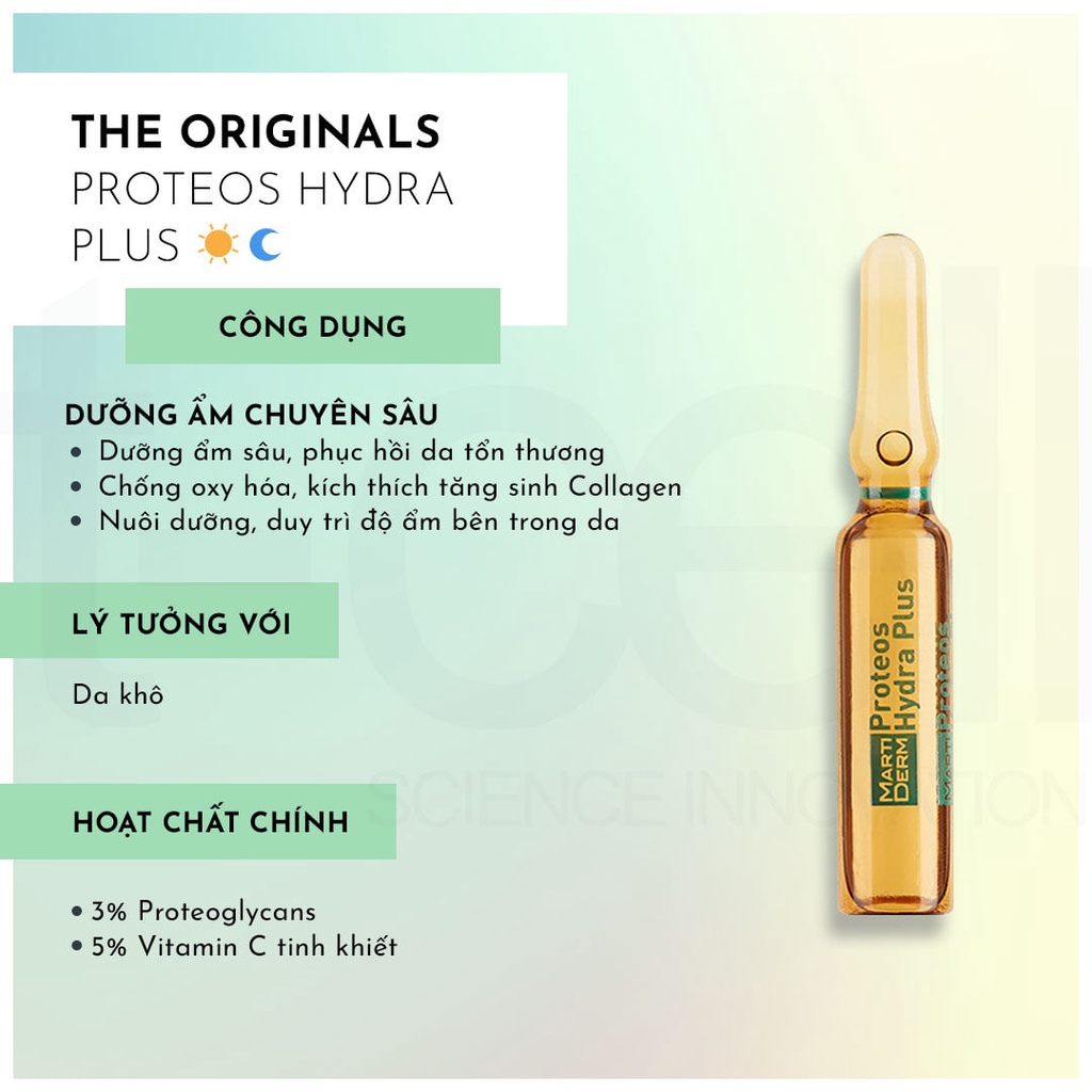 Ampoule Dưỡng Ẩm, Làm Săn Chắc & Ngừa Lão Hoá Da - MartiDerm The Originals Proteos Hydra Plus 30amp