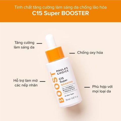 Tinh Chất Paula's Choice 15% Vitamin C Làm Sáng Da Resist C15 Super Booster 20ml