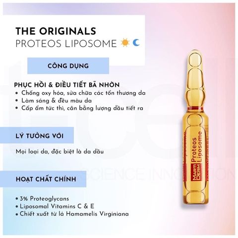 Ampoule Chống Oxy Hoá, Phục Hồi, Điều Tiết Bã Nhờn - MartiDerm The Originals Proteos Liposome 30amp