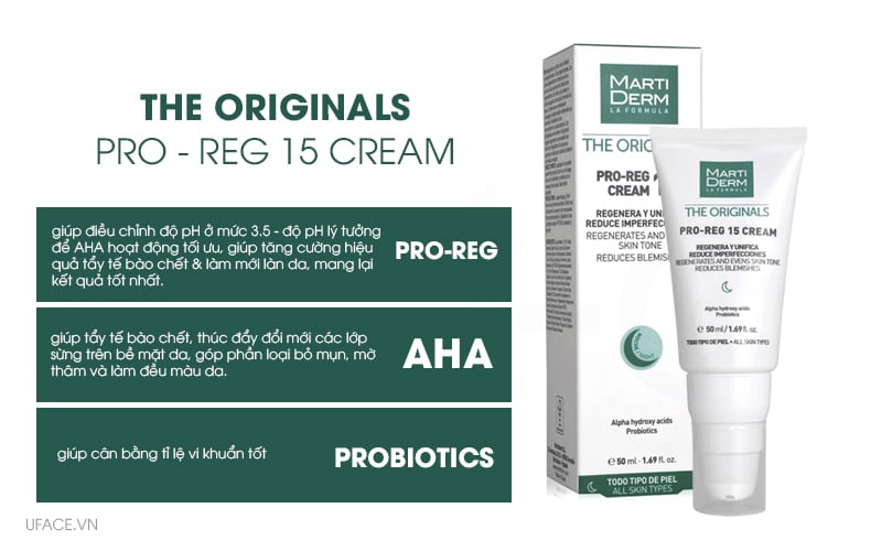 Kem Dưỡng Đêm Tái Tạo Da Chuyên Sâu 15% AHA - Martiderm The Originals Pro Reg 15 Cream (50ml)