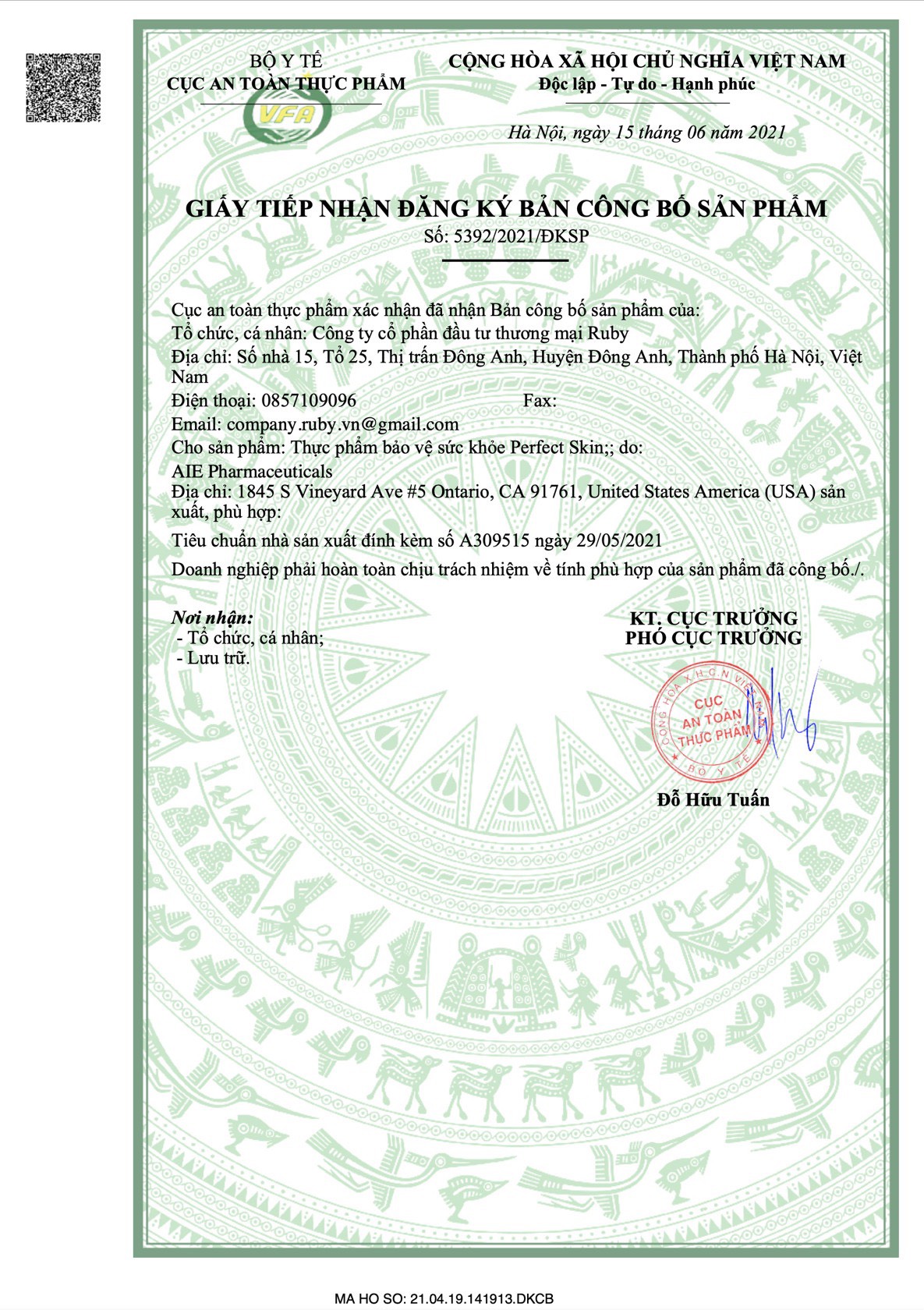 Viên Uống Trắng Da Aie Pharmaceuticals Perfect Skin Natural Skin Whitening & Anti Aging Formula Aie Pharmaceuticals