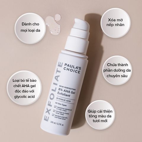 Gel Loại Bỏ Tế Bào Chết Hóa Học Paula's Choice Skin Perfecting 8% Aha Gel Exfoliant