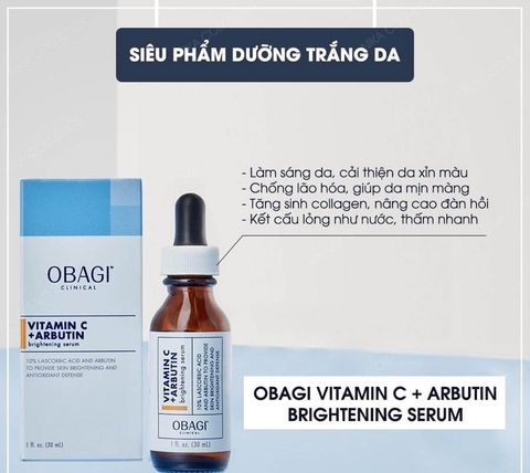 Serum Dưỡng Trắng Da Obagi Clinical Vitamin C+ Arbutin Brightening Serum 30ml