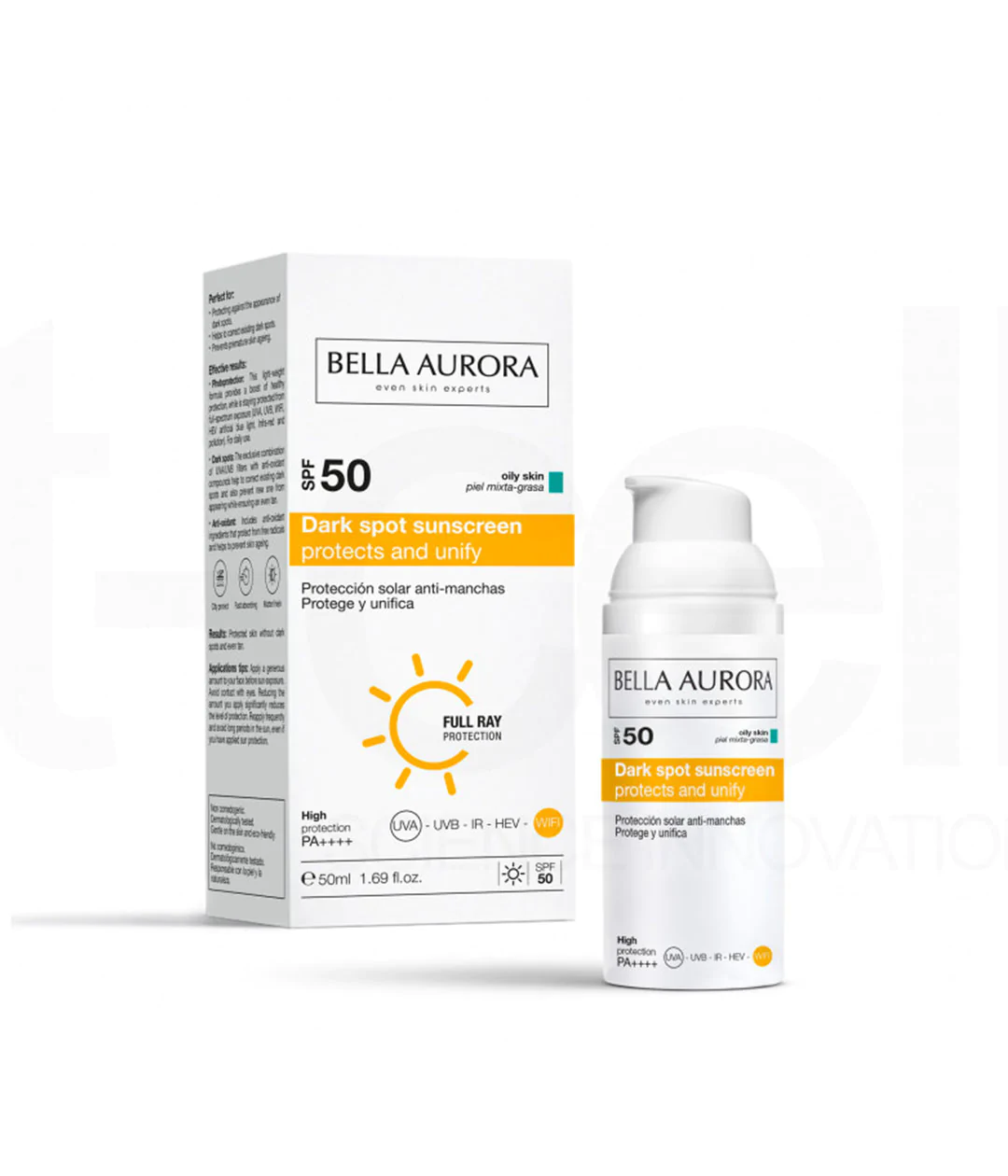 Kem Chống Nắng Ngừa Nám Cho Da Dầu, Hỗn Hợp Bella Aurora Dark Spot Sunscreen SPF50. Combination-Oily Skin (50ml)