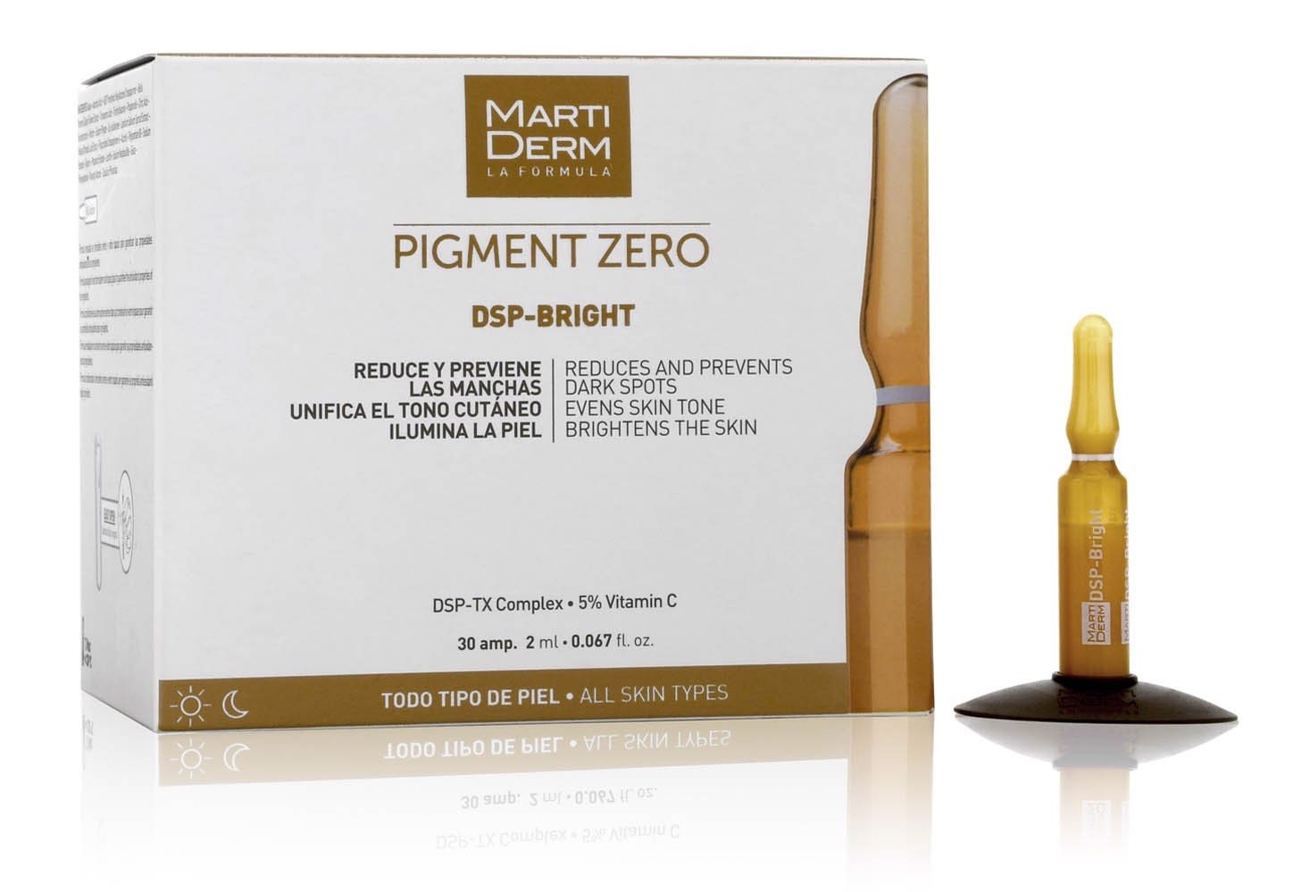 Ampoule Dưỡng Sáng Đều Màu Da, Giảm Đốm Sắc Tố - MartiDerm Pigment Zero DSP Bright