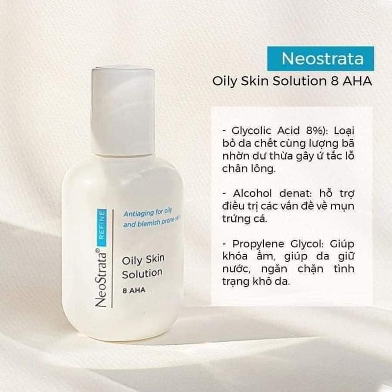 Tẩy Da Chết Hoá Học Làm Sạch Sâu, Giảm Thâm, Chống Lão Hóa Neostrata Oily Skin Solution Lotion 8% AHA (100ml)