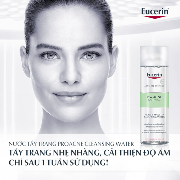 Nước Tẩy trang Eucerin ProAcne Acne & Make Up Cleansing Water 200ml