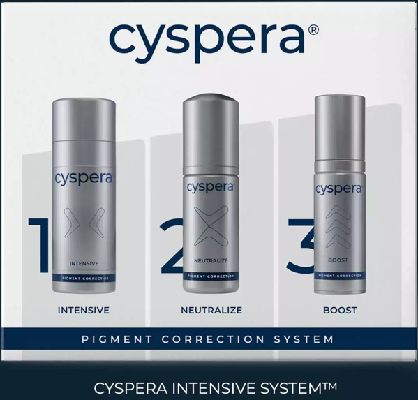 Bộ sản phẩm Cyspera™ Intensive, tiêu chuẩn Vàng trong điều chỉnh tăng sắc tố