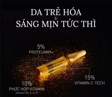 Ampoule Chống Oxy Hoá, Trẻ Hóa & Làm Sáng Da 5% Proteum 89+, 15% Vitamin C-Tech - MartiDerm Black Diamond Skin Complex Advanced 30amp