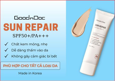 Kem Chống Nắng GoodnDoc Sun Repair SPF50/PA+++ 50ml - Dưỡng Ẩm, Phục Hồi Da