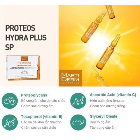 Ampoule Dưỡng Ẩm, Làm Săn Chắc & Ngừa Lão Hoá Da Ban Ngày - Martiderm The Originals Proteos Hydra Plus SP 30amp