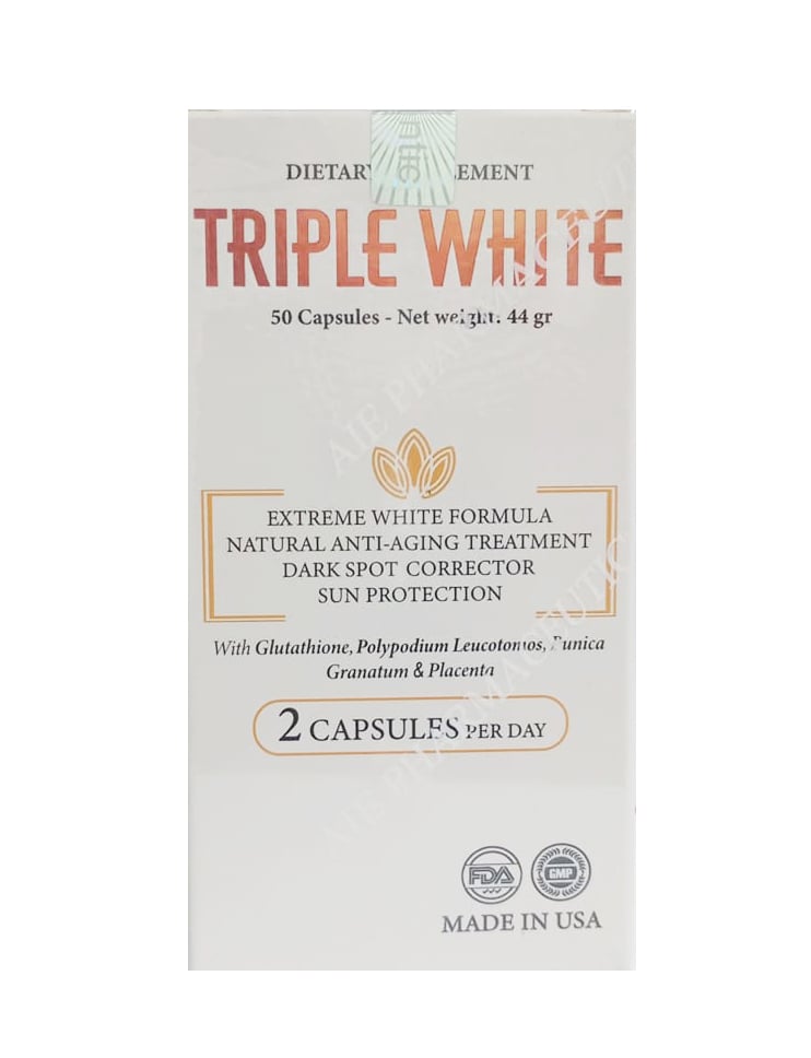 Viên uống Triple White chống nắng trắng da trị nám Glutathione 1200 mg (Hàng Mỹ)