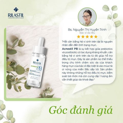 Serum cấp ẩm dành cho da mụn Rilastil Acnestil PB Soothing Sebum - Normalising Gel 30ml