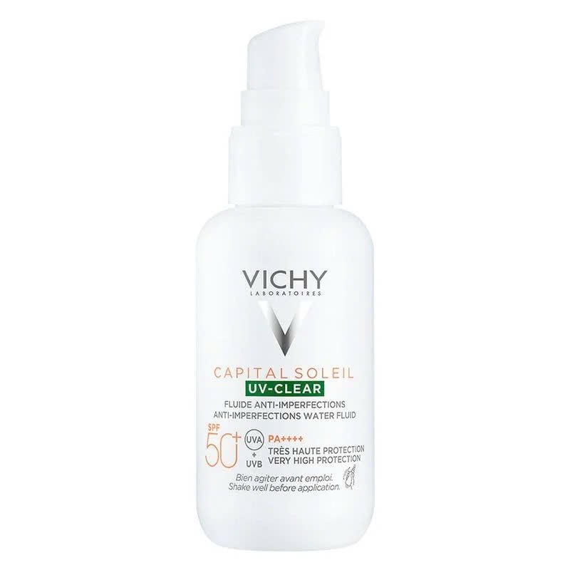 Kem Chống Nắng Vichy Capital Soleil UV-Clear Anti-Imperfections Water Fluid SPF50+ PA++++