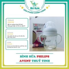 Bình Sữa Philips Avent Natural Thủy Tinh 100% Chính Hãng [Hỗ trợ đổi Size Núm]