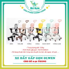 Xe đẩy gấp gọn OLWEN TOBÉ cho em bé xe gấp gọn siêu nhẹ cho bé từ 6-36 tháng