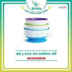 BỘ 3 BÁT ĂN CHỐNG ĐỔ MUNCHKIN [200ml/ 240ml/ 300ml/Hàng Chính Hãng]