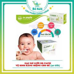 Gạc rơ lưỡi Dr Papie vệ sinh răng miệng / Rơ lưỡi Dr Papie cho bé [Hàng Việt Nam/ 30 Gói/Hộp]