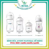 Bình Sữa Philips Avent Natural Chính Hãng [Hỗ trợ đổi Size Núm]