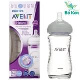 Bình Sữa Philips Avent Natural Thủy Tinh 100% Chính Hãng [Hỗ trợ đổi Size Núm]