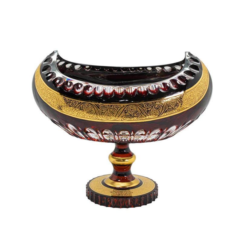  Chân bồng pha lê khảm vàng Gondola đỏ Ruby 