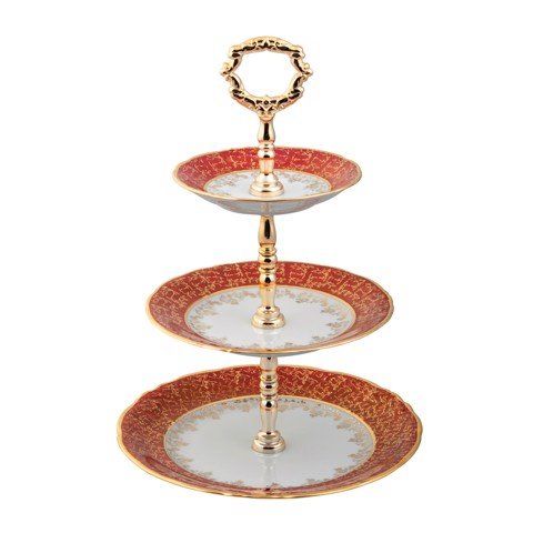 Đĩa 3 tầng Tiệp đỏ dây vàng 