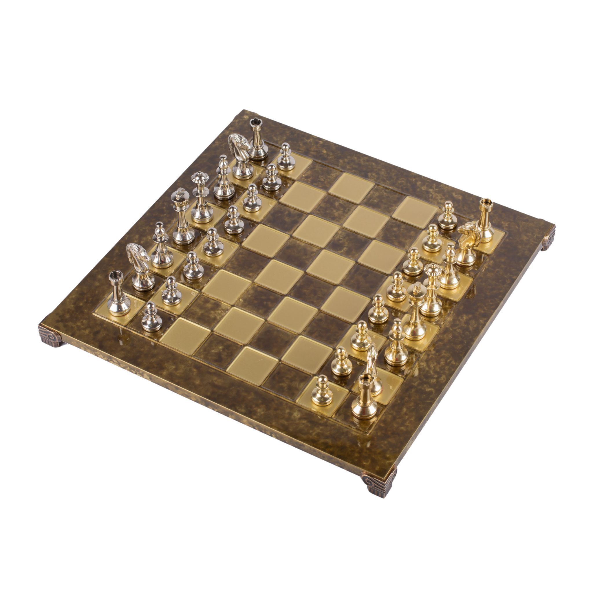  Bộ bàn cờ Classic Metal Staunton nâu 36cm Manopoulos 