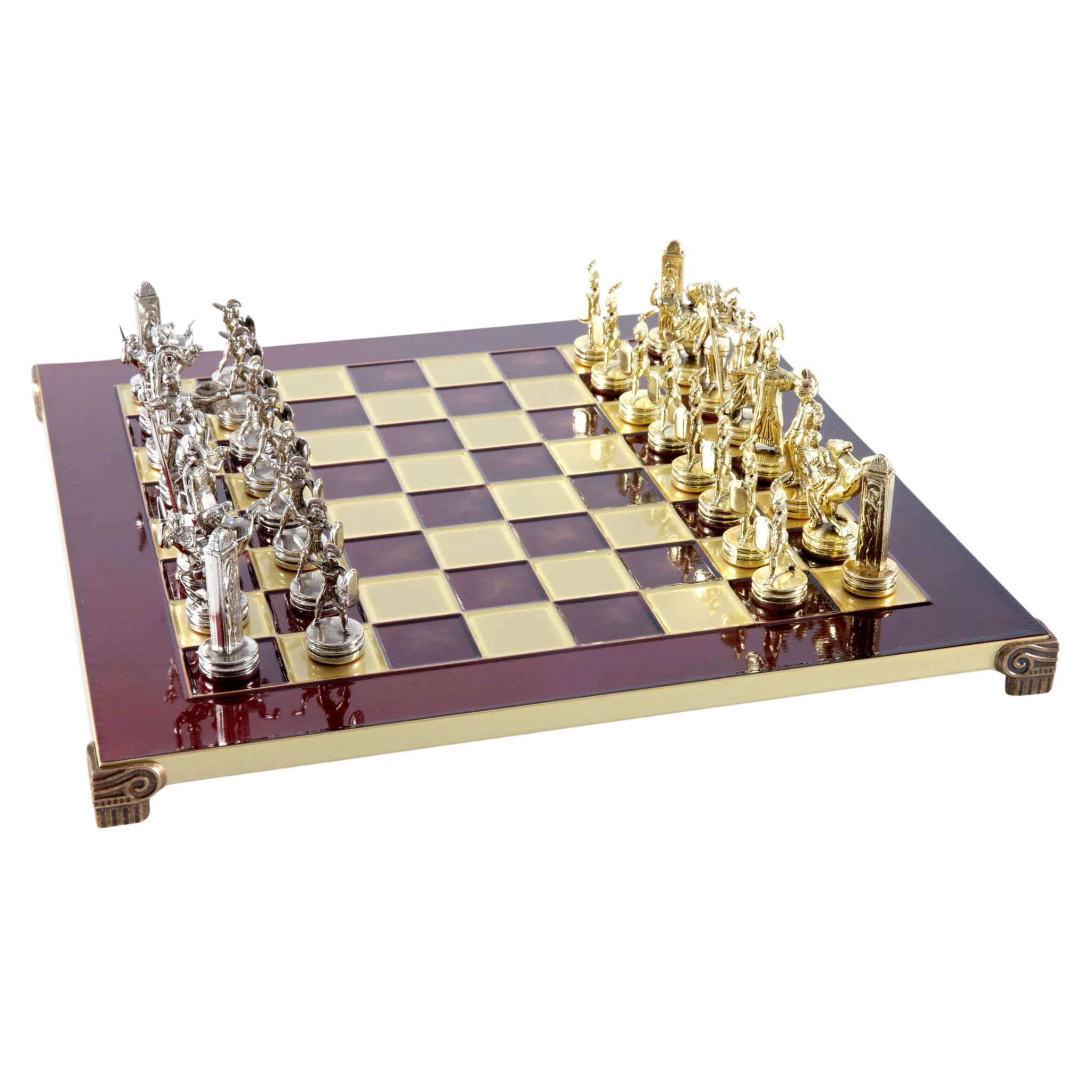  Bộ bàn cờ Greek Mythology Metal đỏ 36cm Manopoulos 