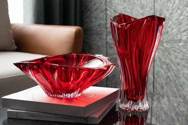  Lọ hoa pha lê Plantica đỏ 