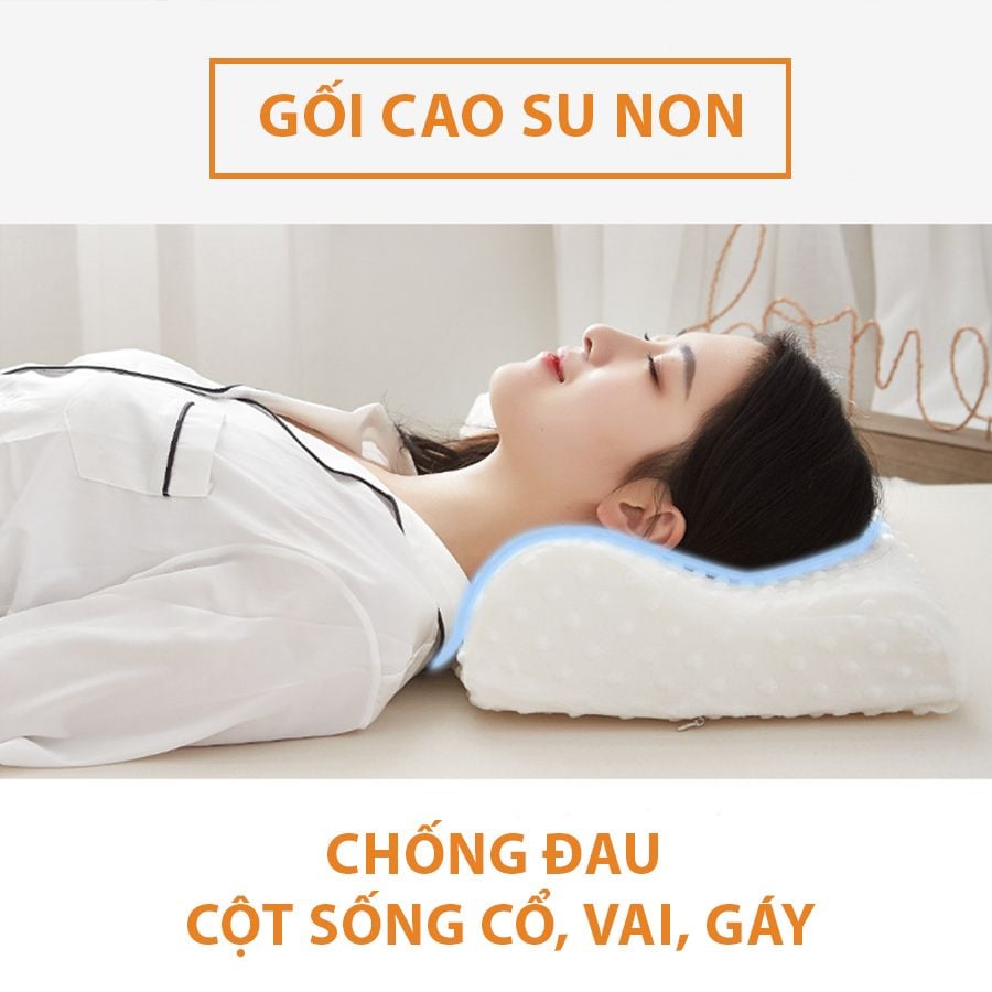  Gối Cao Su Non Cao Cấp Mềm Mại, Chống Đau Cột Sống Cổ, Vai, Gáy 