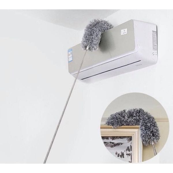  Chổi Quét Trần Nhà Gấp Gọn Thông Minh Lau Bụi Cán Inox Dài Cao 2m8 Có Thể Bẻ Cong, Điều Chỉnh Độ Dài 