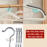  COMBO 10 MÓC TREO QUẦN ÁO Chống Trượt Xoay 360 Độ Đa Năng Chất Nhựa Cao Cấp Bền Bỉ Chịu Được Vật Nặng 
