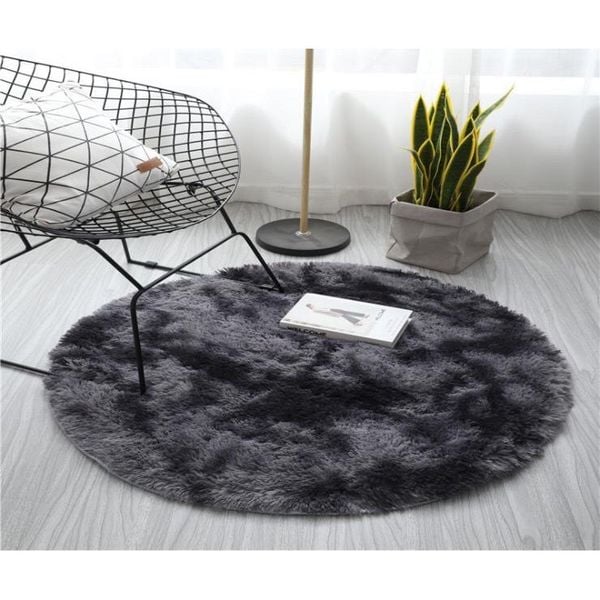  Thảm tròn trải sàn 1m - xám đậm 