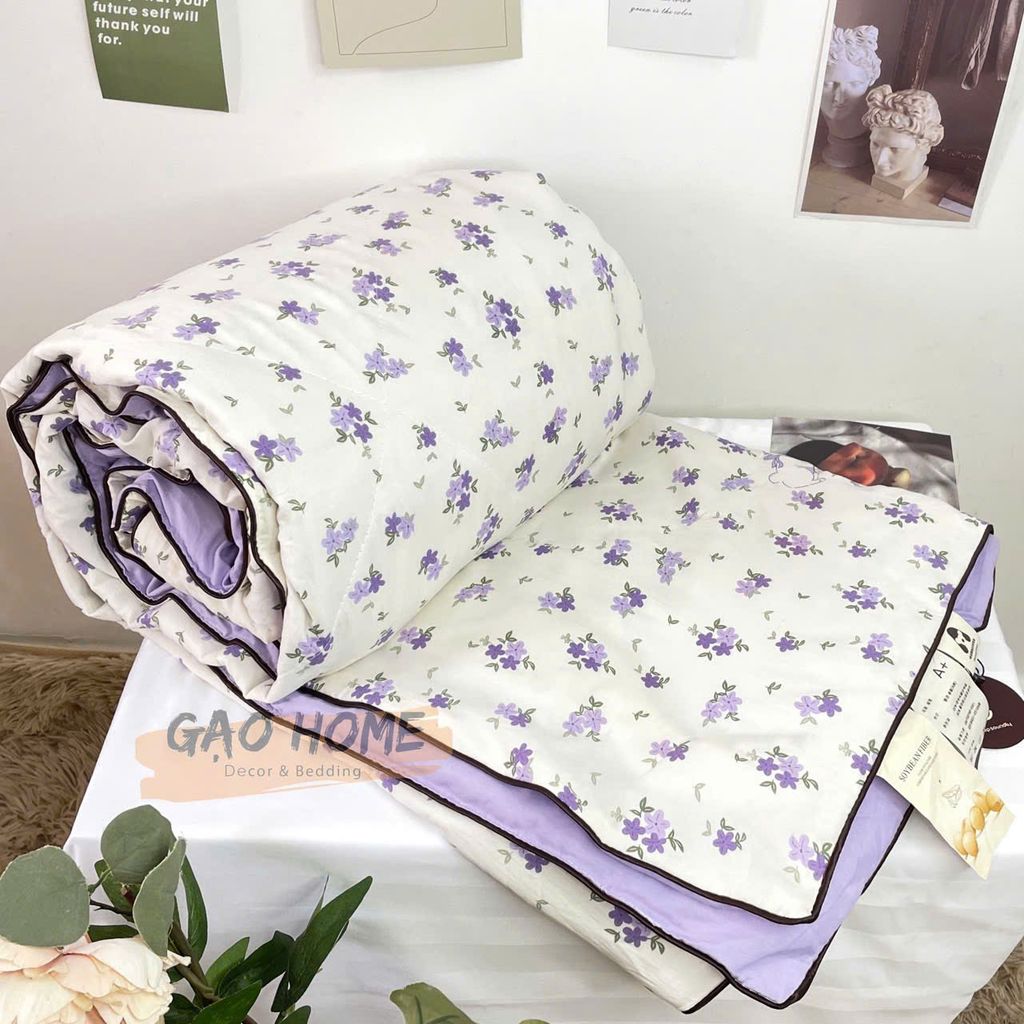  CHĂN LẺ Chăn Hè Cotton Đũi Hàn Quốc Cực Mềm Mịn, Chăn Sơ Đậu Nành Nhập Khẩu, Mền Lẻ, Chăn Bông CL14 