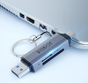 Đầu đọc thẻ 3.0 ROBOT CR202S - Hai Đầu Type-C Và USB 3.0