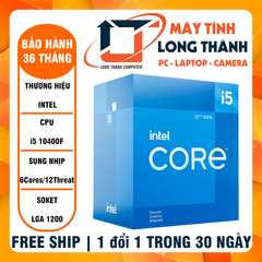 CPU Intel Core i5-10400F (2.9GHz turbo up to 4.3Ghz, 6 nhân 12 luồng, 12MB Cache, 65W) BOX CHÍNH HÃNG