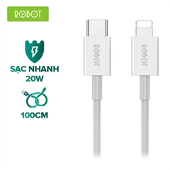 Cáp sạc nhanh ROBOT RAD100 White (Type-C to Lightning)