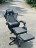 GHẾ GAMING CHÂN XOAY ĐEN 03 ( CÓ MASSAGE + GÁC CHÂN)