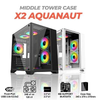 Thùng máy Case Aquanaut Pro Gaming M-ATX X2 Galaxy | Mid Tower, ATX (Hồng - Đen - Trắng)